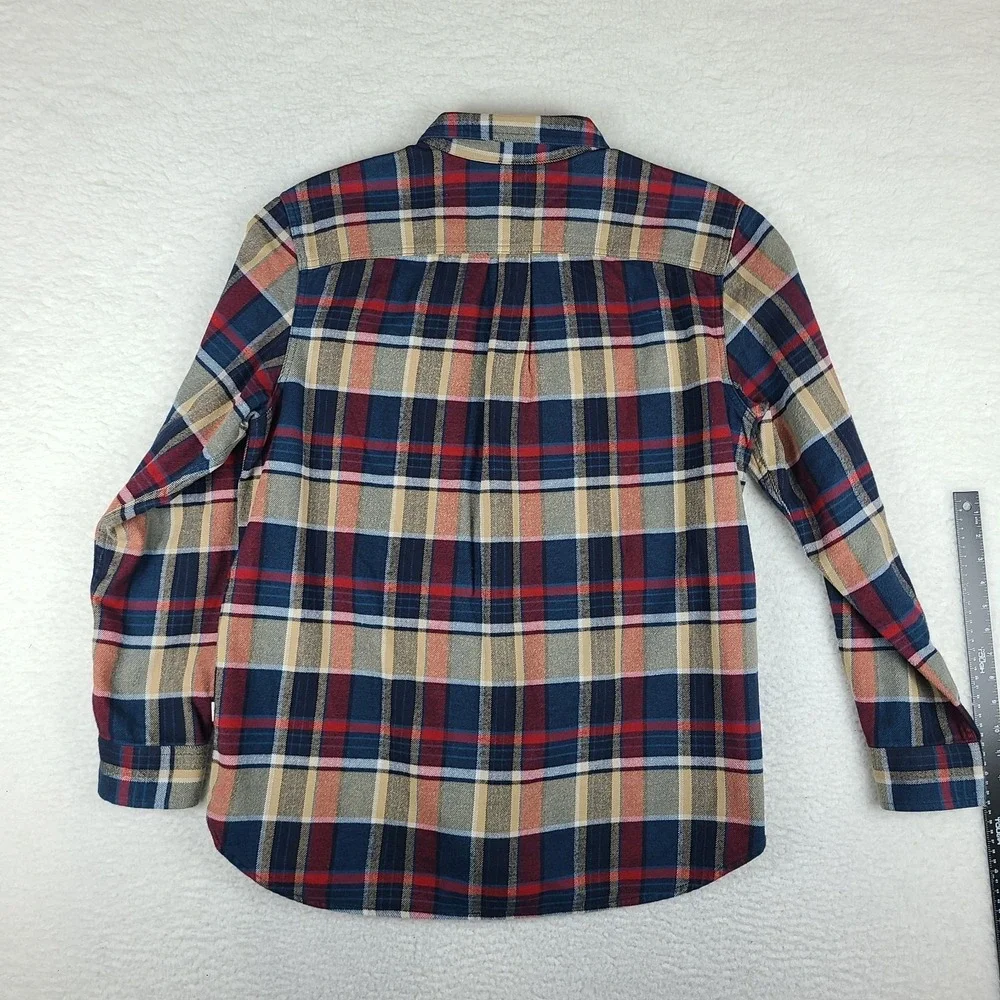 The North Face Shirt Mens XL Blue Beige Red Plaid Cotton Flannel Button Up‎